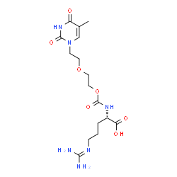 ChemSpider 2D Image | N~5~-(Diaminomethylene)-N~2~-({2-[2-(5-methyl-2,4-dioxo-3,4-dihydro-1(2H)-pyrimidinyl)ethoxy]ethoxy}carbonyl)-L-ornithine | C16H26N6O7