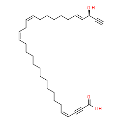 ChemSpider 2D Image | (4Z,17Z,20Z,27E,29R)-29-Hydroxy-4,17,20,27-hentriacontatetraene-2,30-diynoic acid | C31H46O3