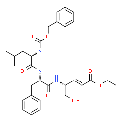 ChemSpider 2D Image | N-[(Benzyloxy)carbonyl]-L-leucyl-N-[(2R,3E)-5-ethoxy-1-hydroxy-5-oxo-3-penten-2-yl]-L-phenylalaninamide | C30H39N3O7