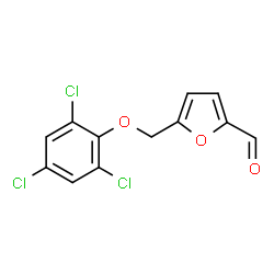ChemSpider 2D Image | 5-[(2,4,6-Trichlorophenoxy)methyl]-2-furaldehyde | C12H7Cl3O3