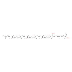 ChemSpider 2D Image | (6E)-3,7,11,15,19,23,27,31,35-Nonamethyl-1,6,34-hexatriacontatriene-3,10,11,15,19,23,27,31-octol | C45H86O8