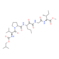 ChemSpider 2D Image | Methyl N-(3-{[N-(isobutoxycarbonyl)-L-valylprolyl]amino}-2-oxohexanoyl)glycyl-L-alloisoleucinate | C30H51N5O9