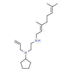 ChemSpider 2D Image | N-Allyl-N-cyclopentyl-N'-[(2E)-3,7-dimethyl-2,6-octadien-1-yl]-1,2-ethanediamine | C20H36N2