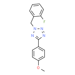 ChemSpider 2D Image | 2-(2-Fluorobenzyl)-5-(4-methoxyphenyl)-2H-tetrazole | C15H13FN4O