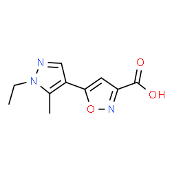 ChemSpider 2D Image | 5-(1-ethyl-5-methylpyrazol-4-yl)-1,2-oxazole-3-carboxylic acid | C10H11N3O3