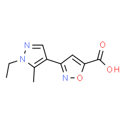ChemSpider 2D Image | 3-(1-ethyl-5-methylpyrazol-4-yl)-1,2-oxazole-5-carboxylic acid | C10H11N3O3