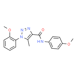 ChemSpider 2D Image | 1-(2-Methoxyphenyl)-N-(4-methoxyphenyl)-5-methyl-1H-1,2,3-triazole-4-carboxamide | C18H18N4O3