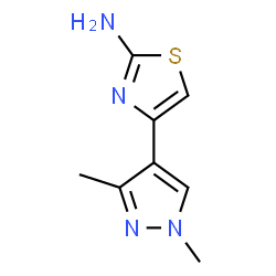 ChemSpider 2D Image | 4-(1,3-dimethylpyrazol-4-yl)-1,3-thiazol-2-amine | C8H10N4S