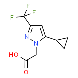 ChemSpider 2D Image | [5-CYCLOPROPYL-3-(TRIFLUOROMETHYL)PYRAZOL-1-YL]ACETIC ACID | C9H9F3N2O2