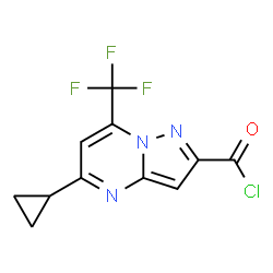 ChemSpider 2D Image | 5-Cyclopropyl-7-trifluoromethyl-pyrazolo[1,5-a]pyrimidine-2-carbonyl chloride | C11H7ClF3N3O