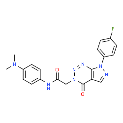 ChemSpider 2D Image | N-[4-(Dimethylamino)phenyl]-2-[7-(4-fluorophenyl)-4-oxo-4,7-dihydro-3H-pyrazolo[3,4-d][1,2,3]triazin-3-yl]acetamide | C20H18FN7O2