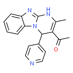 ChemSpider 2D Image | 1-[2-Methyl-4-(4-pyridinyl)-1,4-dihydropyrimido[1,2-a]benzimidazol-3-yl]ethanone | C18H16N4O
