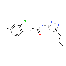 ChemSpider 2D Image | 2-(2,4-Dichlorophenoxy)-N-(5-propyl-1,3,4-thiadiazol-2-yl)acetamide | C13H13Cl2N3O2S