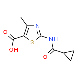 ChemSpider 2D Image | 2-cyclopropaneamido-4-methyl-1,3-thiazole-5-carboxylic acid | C9H10N2O3S