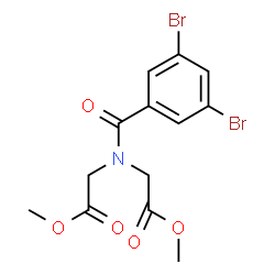 ChemSpider 2D Image | Dimethyl 2,2'-[(3,5-dibromobenzoyl)imino]diacetate | C13H13Br2NO5