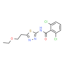 ChemSpider 2D Image | 2,6-Dichloro-N-[5-(2-ethoxyethyl)-1,3,4-thiadiazol-2-yl]benzamide | C13H13Cl2N3O2S