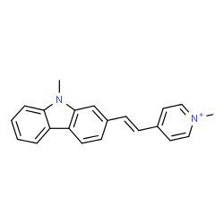 ChemSpider 2D Image | 1-Methyl-4-[(E)-2-(9-methyl-9H-carbazol-2-yl)vinyl]pyridinium | C21H19N2