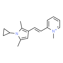 ChemSpider 2D Image | 2-[(E)-2-(1-Cyclopropyl-2,5-dimethyl-1H-pyrrol-3-yl)vinyl]-1-methylpyridinium | C17H21N2
