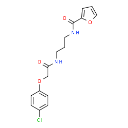ChemSpider 2D Image | N-(3-{[(4-Chlorophenoxy)acetyl]amino}propyl)-2-furamide | C16H17ClN2O4