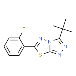 ChemSpider 2D Image | 3-tert-Butyl-6-(2-fluoro-phenyl)-[1,2,4]triazolo[3,4-b][1,3,4]thiadiazole | C13H13FN4S
