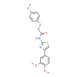 ChemSpider 2D Image | N-[4-(3,4-Dimethoxyphenyl)-1,3-thiazol-2-yl]-2-(4-methoxyphenoxy)acetamide | C20H20N2O5S