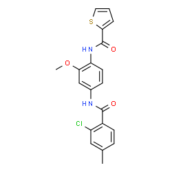 ChemSpider 2D Image | N-{4-[(2-Chloro-4-methylbenzoyl)amino]-2-methoxyphenyl}-2-thiophenecarboxamide | C20H17ClN2O3S