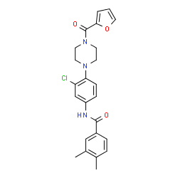 ChemSpider 2D Image | N-{3-Chloro-4-[4-(2-furoyl)-1-piperazinyl]phenyl}-3,4-dimethylbenzamide | C24H24ClN3O3