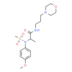 ChemSpider 2D Image | N~2~-(4-Methoxyphenyl)-N~2~-(methylsulfonyl)-N-[3-(4-morpholinyl)propyl]alaninamide | C18H29N3O5S