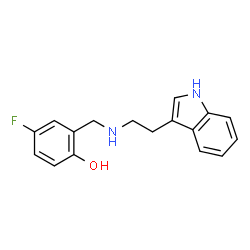 ChemSpider 2D Image | 4-Fluoro-2-({[2-(1H-indol-3-yl)ethyl]amino}methyl)phenol | C17H17FN2O