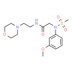 ChemSpider 2D Image | N~2~-(3-Methoxyphenyl)-N~2~-(methylsulfonyl)-N-[2-(4-morpholinyl)ethyl]glycinamide | C16H25N3O5S