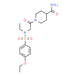 ChemSpider 2D Image | 1-{N-[(4-Ethoxyphenyl)sulfonyl]-N-ethylglycyl}-4-piperidinecarboxamide | C18H27N3O5S