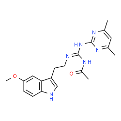ChemSpider 2D Image | N-{N-(4,6-Dimethyl-2-pyrimidinyl)-N'-[2-(5-methoxy-1H-indol-3-yl)ethyl]carbamimidoyl}acetamide | C20H24N6O2