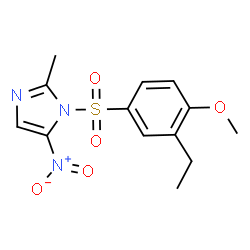 ChemSpider 2D Image | 1-(3-Ethyl-4-methoxy-benzenesulfonyl)-2-methyl-5-nitro-1H-imidazole | C13H15N3O5S
