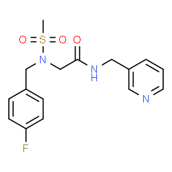 ChemSpider 2D Image | N~2~-(4-Fluorobenzyl)-N~2~-(methylsulfonyl)-N-(3-pyridinylmethyl)glycinamide | C16H18FN3O3S