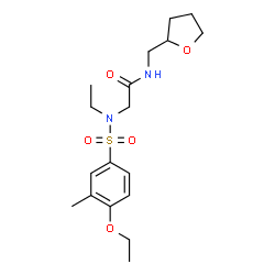 ChemSpider 2D Image | 2-(N-ethyl-4-ethoxy-3-methylbenzenesulfonamido)-N-(oxolan-2-ylmethyl)acetamide | C18H28N2O5S