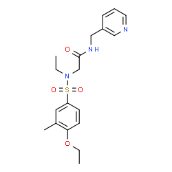 ChemSpider 2D Image | 2-(N-ethyl-4-ethoxy-3-methylbenzenesulfonamido)-N-(pyridin-3-ylmethyl)acetamide | C19H25N3O4S