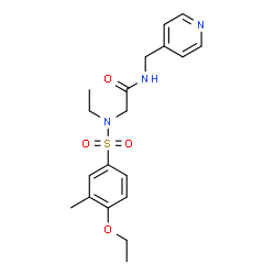 ChemSpider 2D Image | 2-(N-ethyl-4-ethoxy-3-methylbenzenesulfonamido)-N-(pyridin-4-ylmethyl)acetamide | C19H25N3O4S