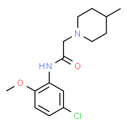 ChemSpider 2D Image | N-(5-Chloro-2-methoxyphenyl)-2-(4-methyl-1-piperidinyl)acetamide | C15H21ClN2O2