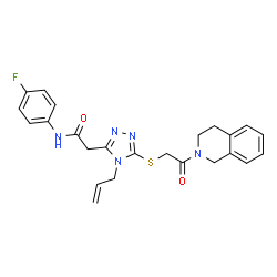 ChemSpider 2D Image | 2-(4-Allyl-5-{[2-(3,4-dihydro-2(1H)-isoquinolinyl)-2-oxoethyl]sulfanyl}-4H-1,2,4-triazol-3-yl)-N-(4-fluorophenyl)acetamide | C24H24FN5O2S