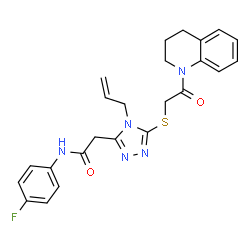 ChemSpider 2D Image | 2-(4-Allyl-5-{[2-(3,4-dihydro-1(2H)-quinolinyl)-2-oxoethyl]sulfanyl}-4H-1,2,4-triazol-3-yl)-N-(4-fluorophenyl)acetamide | C24H24FN5O2S