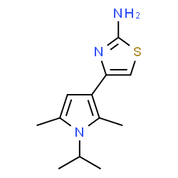 ChemSpider 2D Image | 4-(1-isopropyl-2,5-dimethylpyrrol-3-yl)-1,3-thiazol-2-amine | C12H17N3S