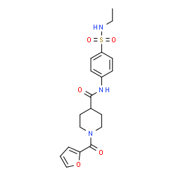 ChemSpider 2D Image | N-[4-(Ethylsulfamoyl)phenyl]-1-(2-furoyl)-4-piperidinecarboxamide | C19H23N3O5S