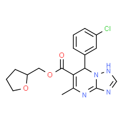 ChemSpider 2D Image | Tetrahydro-2-furanylmethyl 7-(3-chlorophenyl)-5-methyl-1,7-dihydro[1,2,4]triazolo[1,5-a]pyrimidine-6-carboxylate | C18H19ClN4O3