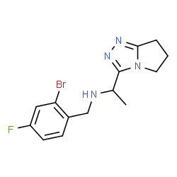 ChemSpider 2D Image | N-(2-Bromo-4-fluorobenzyl)-1-(6,7-dihydro-5H-pyrrolo[2,1-c][1,2,4]triazol-3-yl)ethanamine | C14H16BrFN4