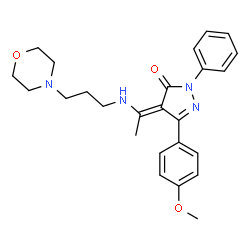 ChemSpider 2D Image | (4Z)-5-(4-Methoxyphenyl)-4-(1-{[3-(4-morpholinyl)propyl]amino}ethylidene)-2-phenyl-2,4-dihydro-3H-pyrazol-3-one | C25H30N4O3