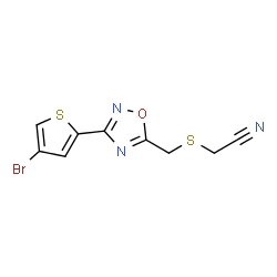 ChemSpider 2D Image | ({[3-(4-Bromo-2-thienyl)-1,2,4-oxadiazol-5-yl]methyl}sulfanyl)acetonitrile | C9H6BrN3OS2