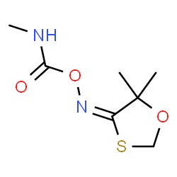 ChemSpider 2D Image | {[(E)-(5,5-Dimethyl-1,3-oxathiolan-4-ylidene)amino]oxy}(methylamino)methanone | C7H12N2O3S