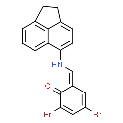 ChemSpider 2D Image | (6Z)-2,4-Dibromo-6-[(1,2-dihydro-5-acenaphthylenylamino)methylene]-2,4-cyclohexadien-1-one | C19H13Br2NO