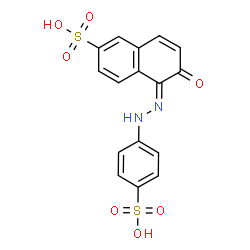 ChemSpider 2D Image | (5E)-6-Oxo-5-[(4-sulfophenyl)hydrazono]-5,6-dihydro-2-naphthalenesulfonic acid | C16H12N2O7S2