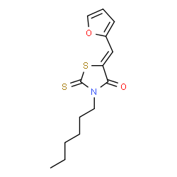 ChemSpider 2D Image | (5Z)-5-(2-Furylmethylene)-3-hexyl-2-thioxo-1,3-thiazolidin-4-one | C14H17NO2S2